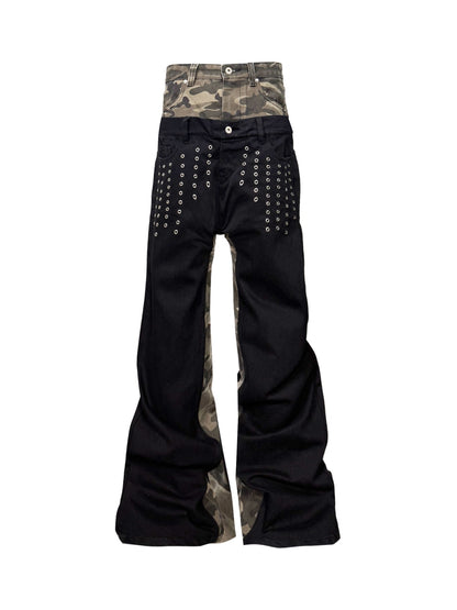 DETW_onLine_Camo_Grommet_Rivet_Patchwork_Double_Waist_Women&