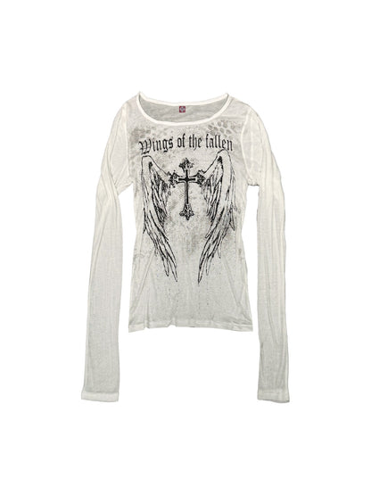 DETW_onLine_Cross_Angel_Gothic_Slogan_Allover_Rhinestone_U_Neck_Women&
