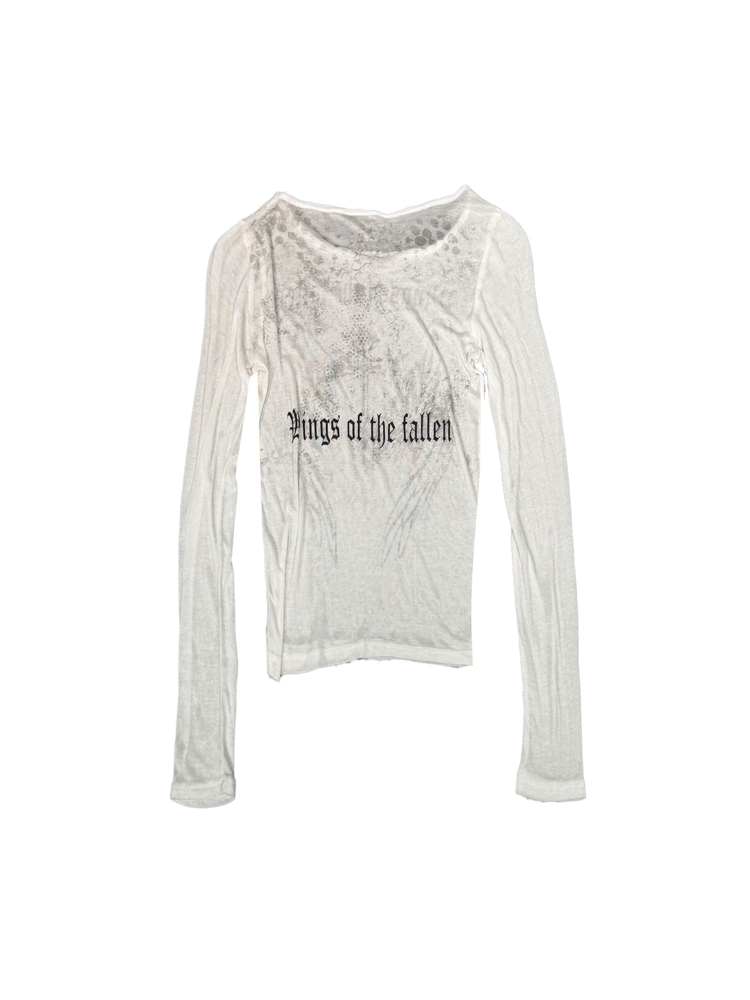 DETW onLine Cross Angel Gothic Slogan Allover Rhinestone U Neck Women&