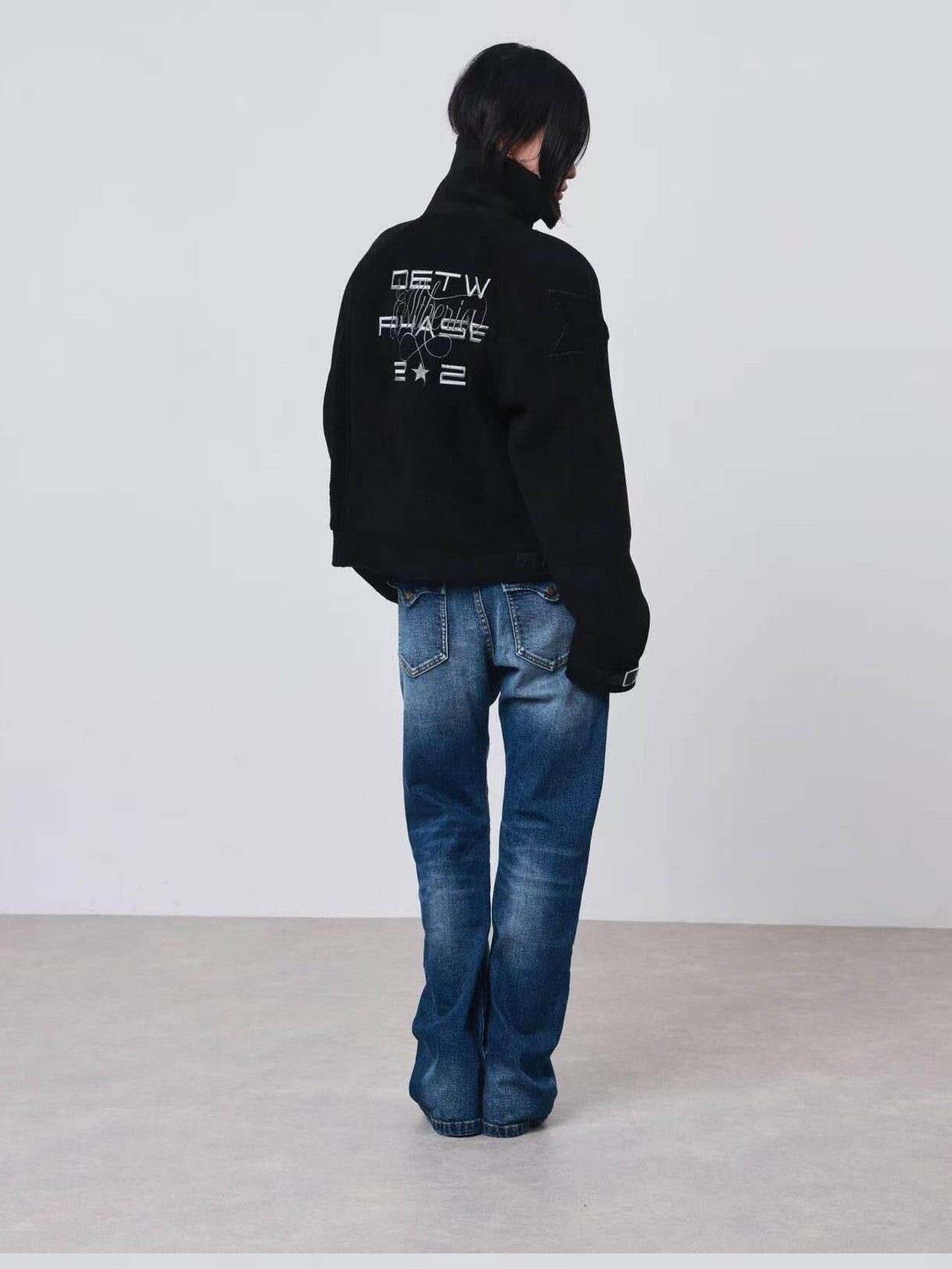 DETW onLine Dark Embroidered Suede Patchwork Metal Hardware Women&