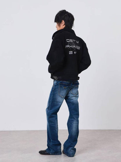 DETW onLine Dark Embroidered Suede Patchwork Metal Hardware Women&