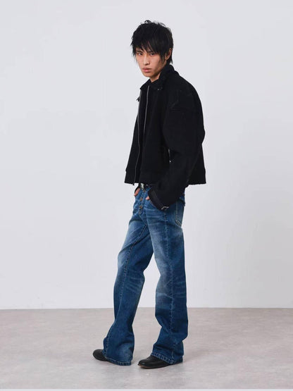 DETW onLine Dark Embroidered Suede Patchwork Metal Hardware Women&