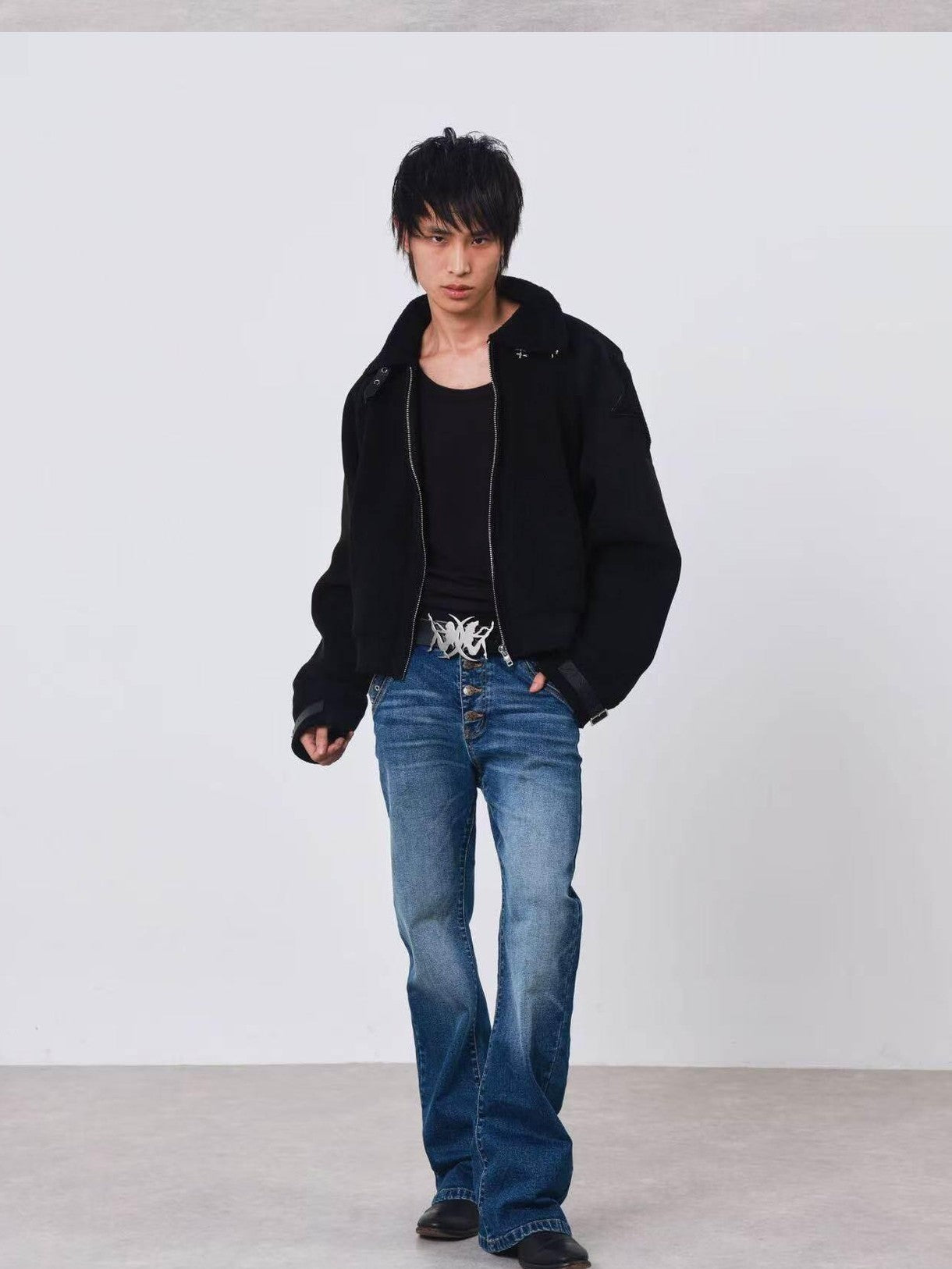 DETW onLine Dark Embroidered Suede Patchwork Metal Hardware Women&