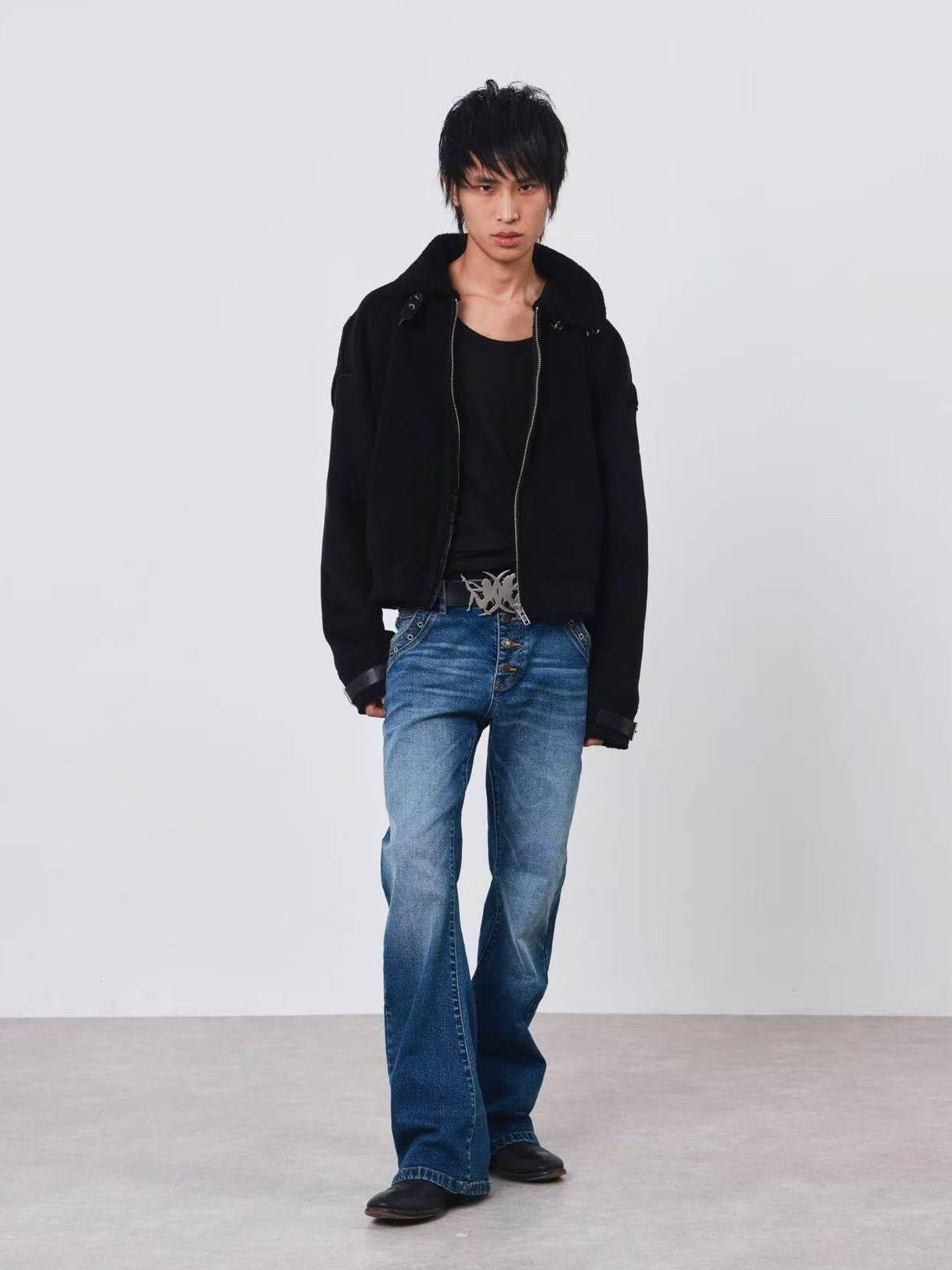 DETW onLine Dark Embroidered Suede Patchwork Metal Hardware Women&