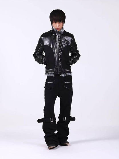 DETW onLine Dark Knight Cross Washed Wax Faux Fur Collar Women&