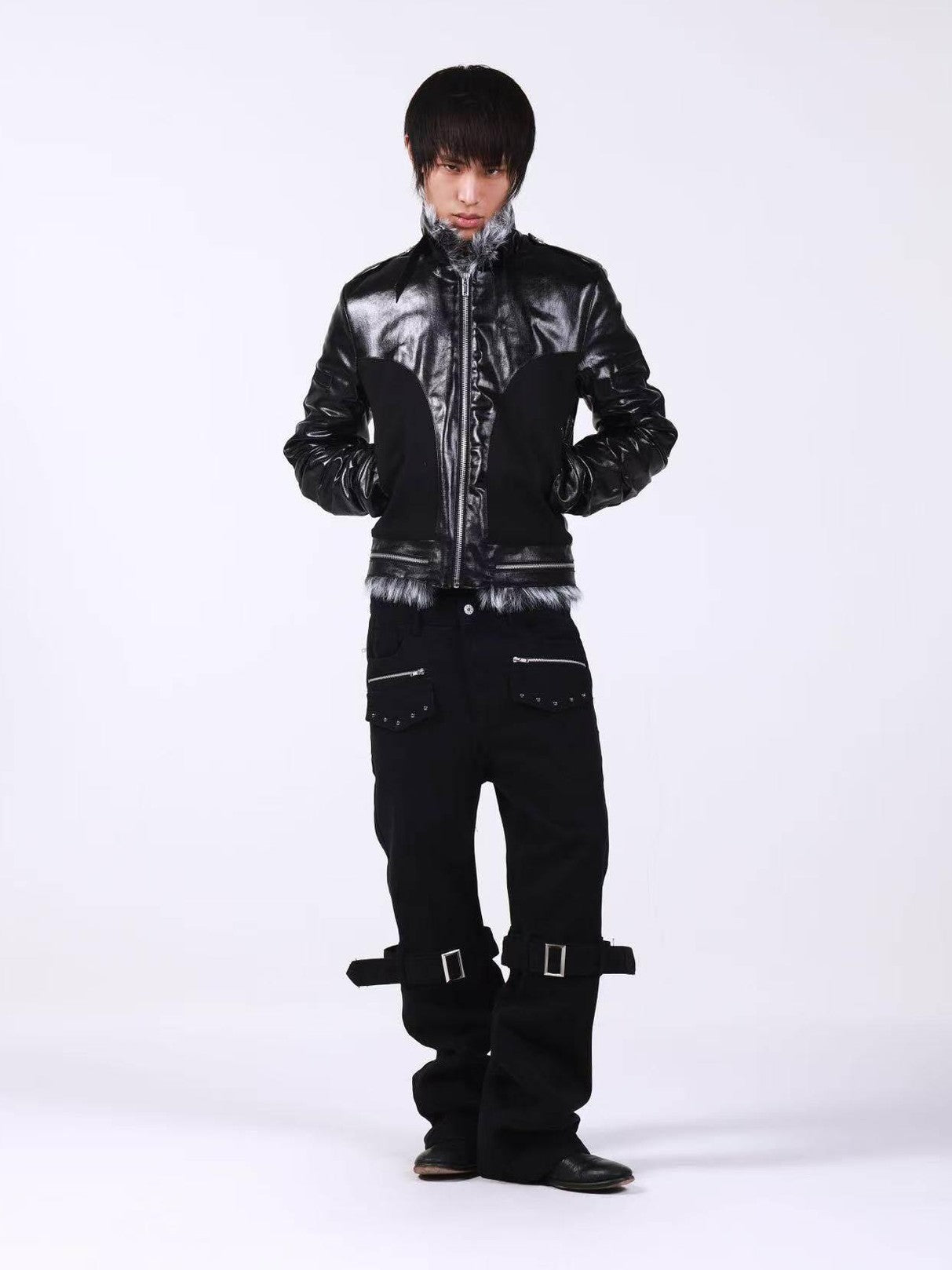DETW onLine Dark Knight Cross Washed Wax Faux Fur Collar Women&