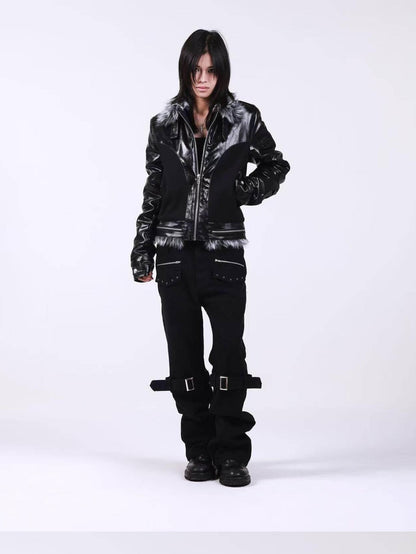 DETW onLine Dark Knight Cross Washed Wax Faux Fur Collar Women&