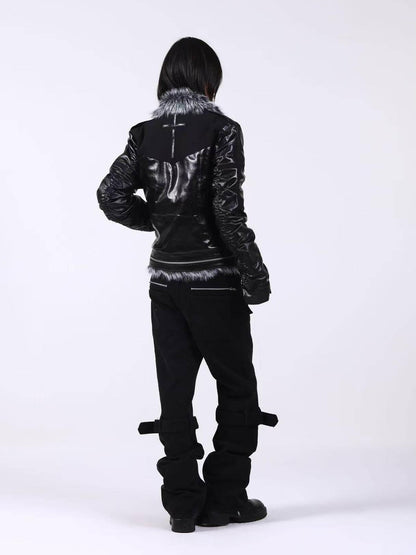 DETW onLine Dark Knight Cross Washed Wax Faux Fur Collar Women&