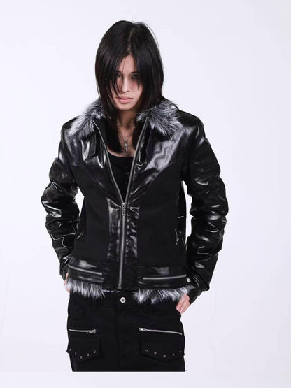 DETW onLine Dark Knight Cross Washed Wax Faux Fur Collar Women&