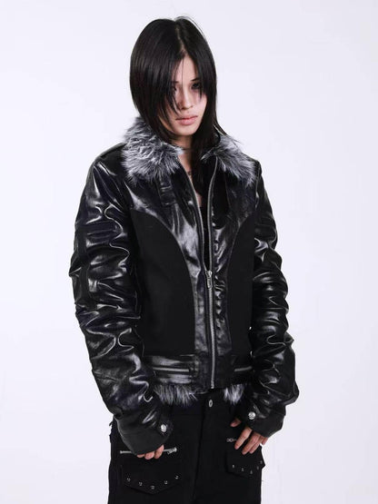 DETW onLine Dark Knight Cross Washed Wax Faux Fur Collar Women&