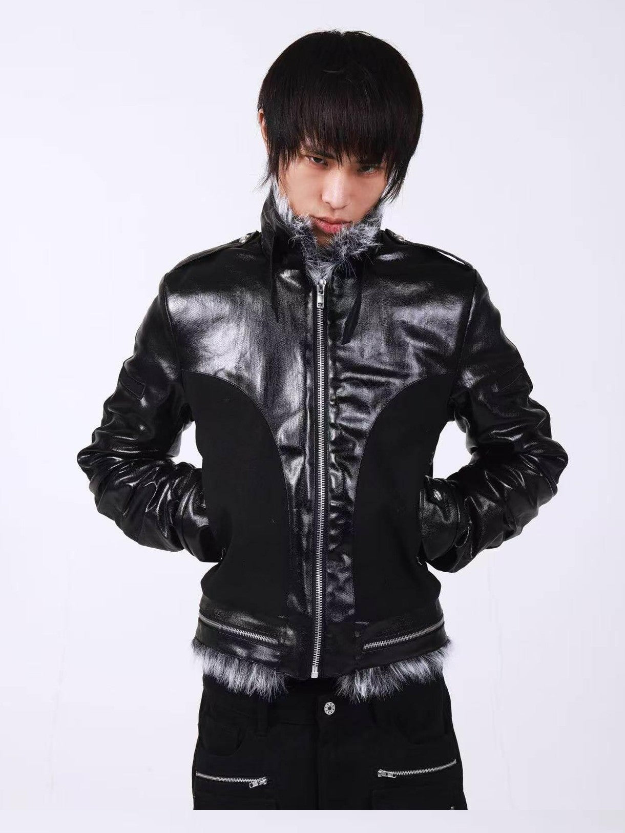DETW onLine Dark Knight Cross Washed Wax Faux Fur Collar Women&