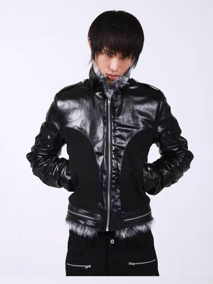 DETW onLine Dark Knight Cross Washed Wax Faux Fur Collar Women&