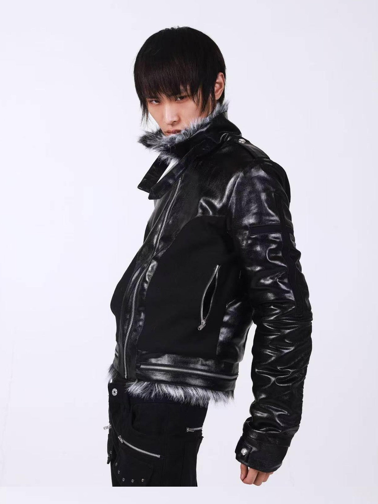 DETW onLine Dark Knight Cross Washed Wax Faux Fur Collar Women&