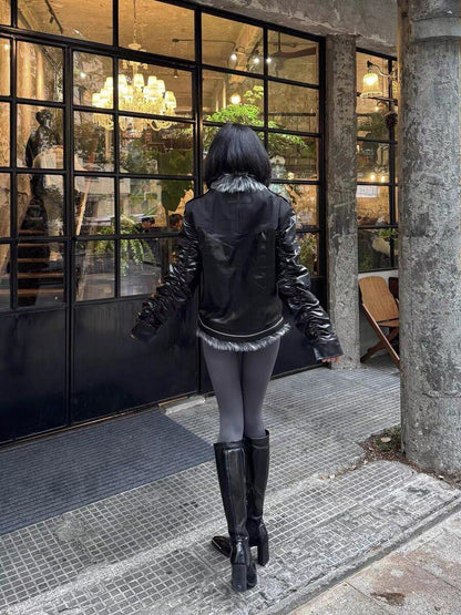 DETW onLine Dark Knight Cross Washed Wax Faux Fur Collar Women&