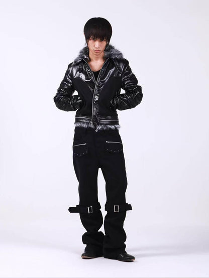 DETW onLine Dark Knight Cross Washed Wax Faux Fur Collar Women&