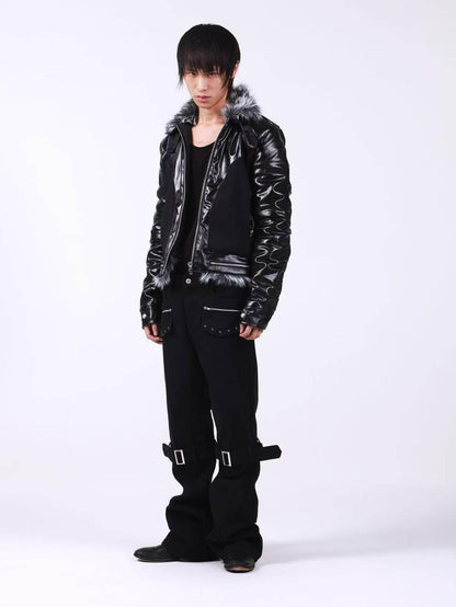 DETW onLine Dark Knight Cross Washed Wax Faux Fur Collar Women&