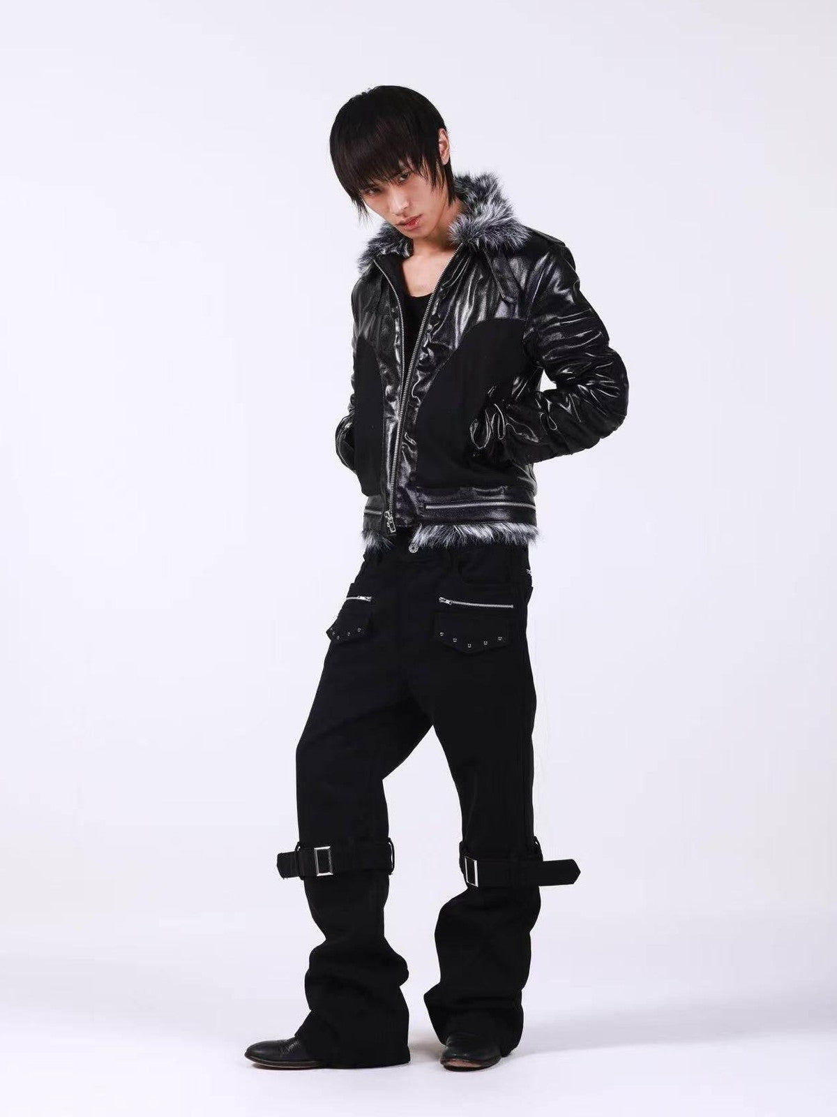 DETW onLine Dark Knight Cross Washed Wax Faux Fur Collar Women&