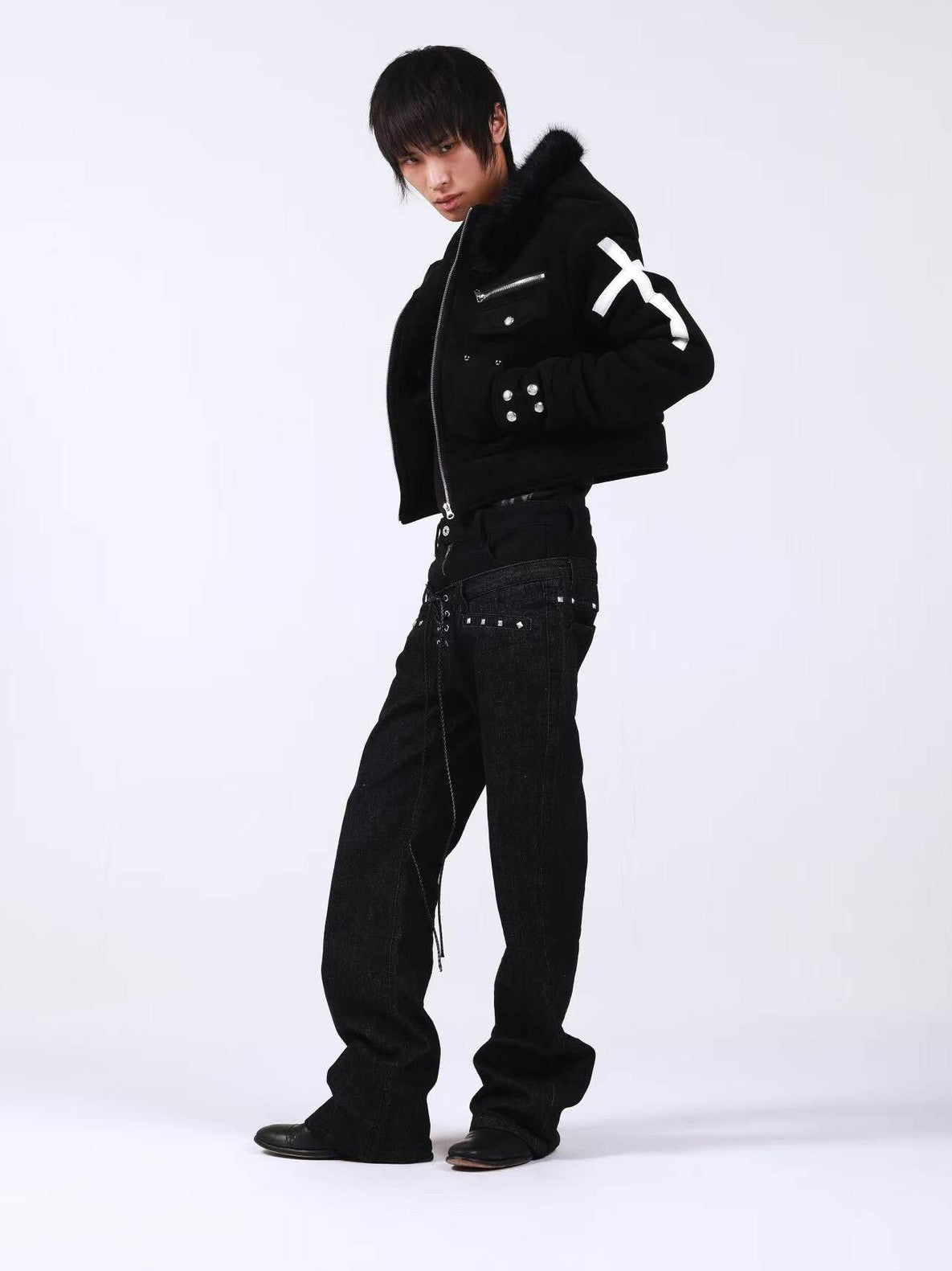 DETW onLine Dark Knight Metal Cross Fur Collar Women&