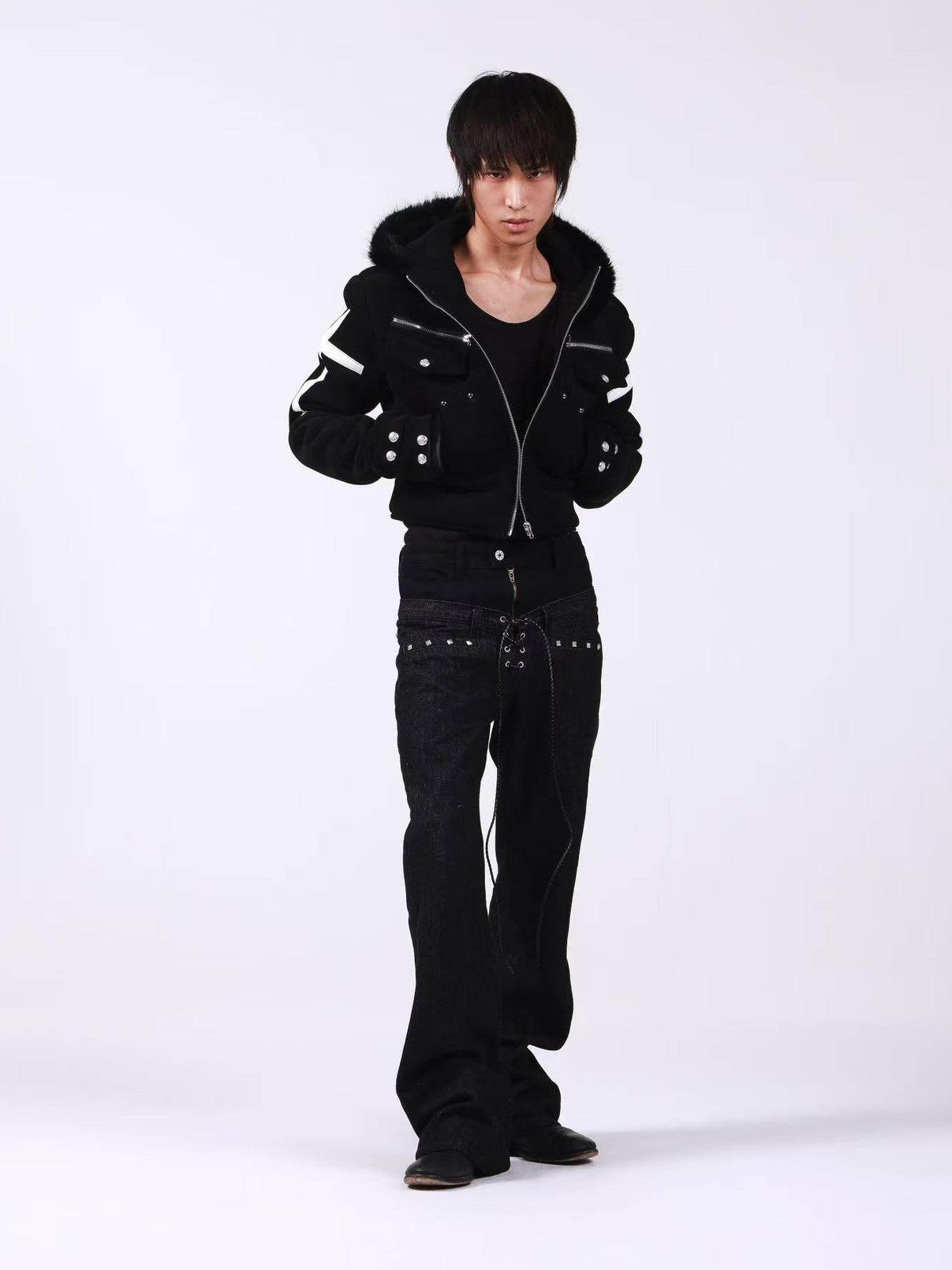 DETW onLine Dark Knight Metal Cross Fur Collar Women&