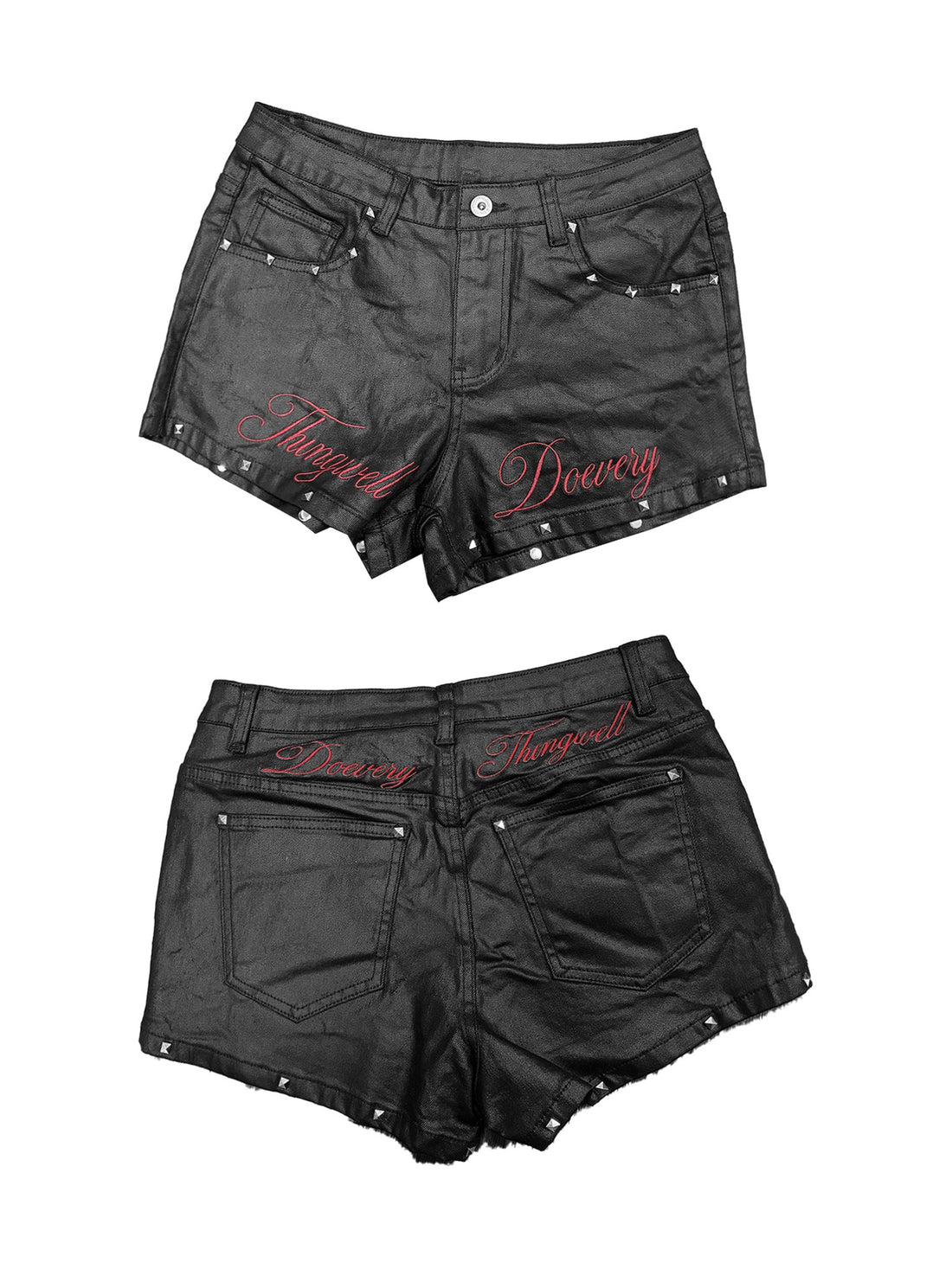 DETW onLine Dark Waxed Studded Embroidered Low Waist Women&