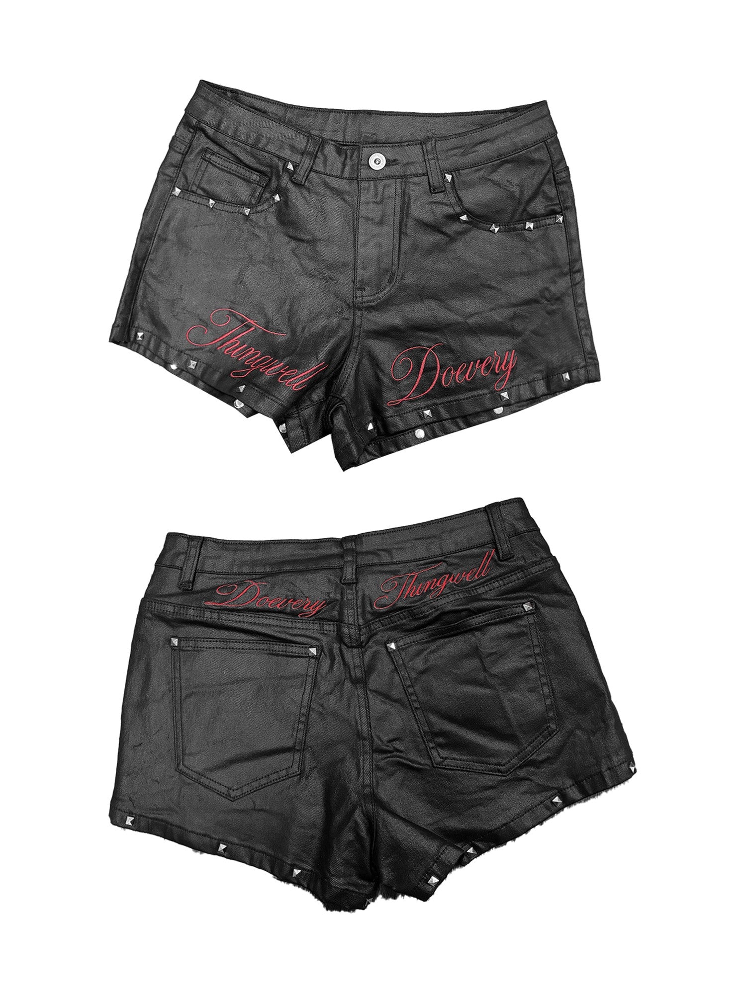 DETW onLine Dark Waxed Studded Embroidered Low Waist Women&