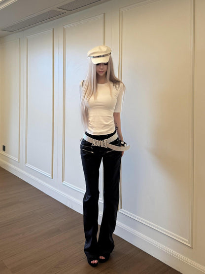DETW onLine Dark Waxed Zipper Embroidered Women&