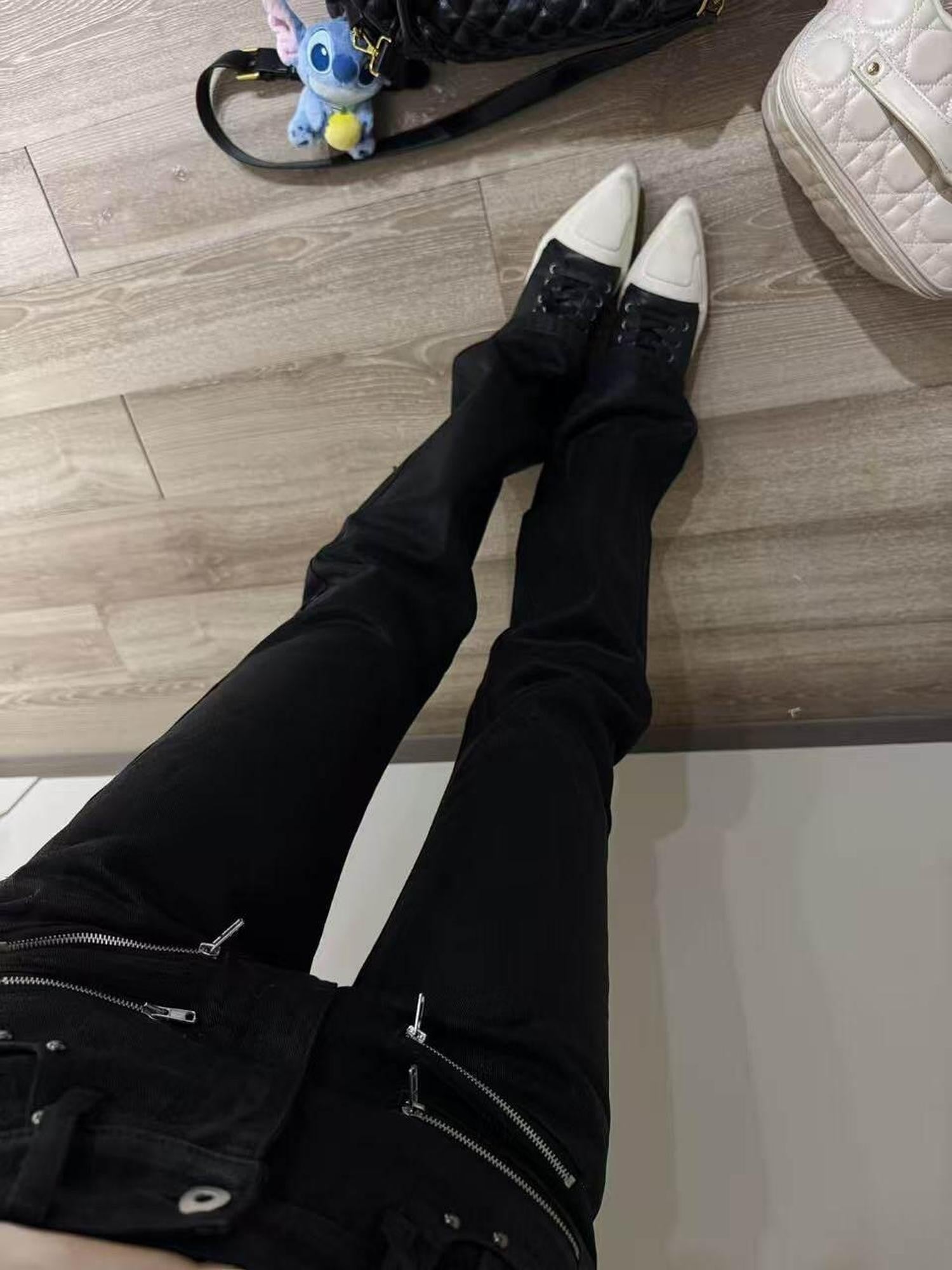 DETW onLine Dark Waxed Zipper Embroidered Women&