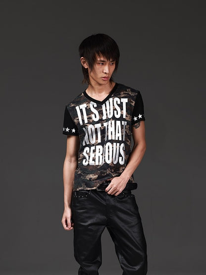 DETW onLine Distressed Camo Applique Foil Print Women&