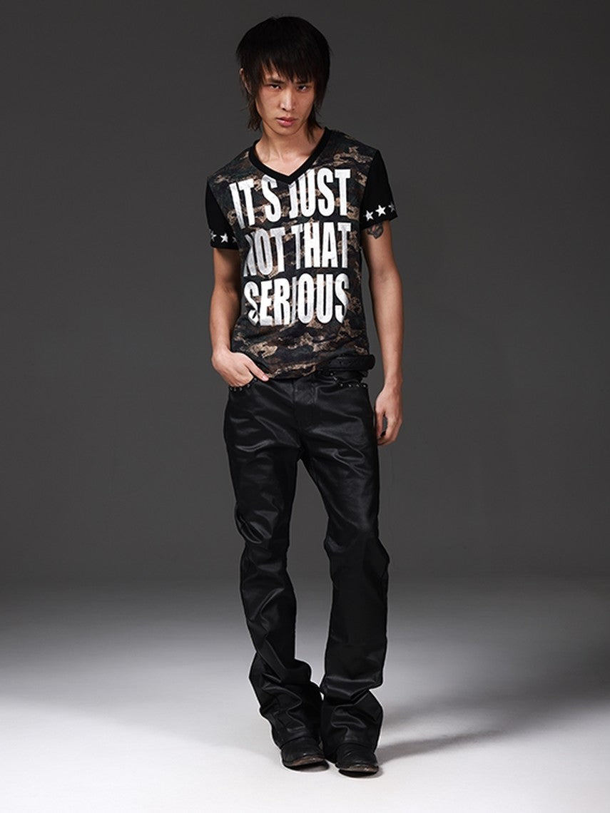 DETW onLine Distressed Camo Applique Foil Print Women&