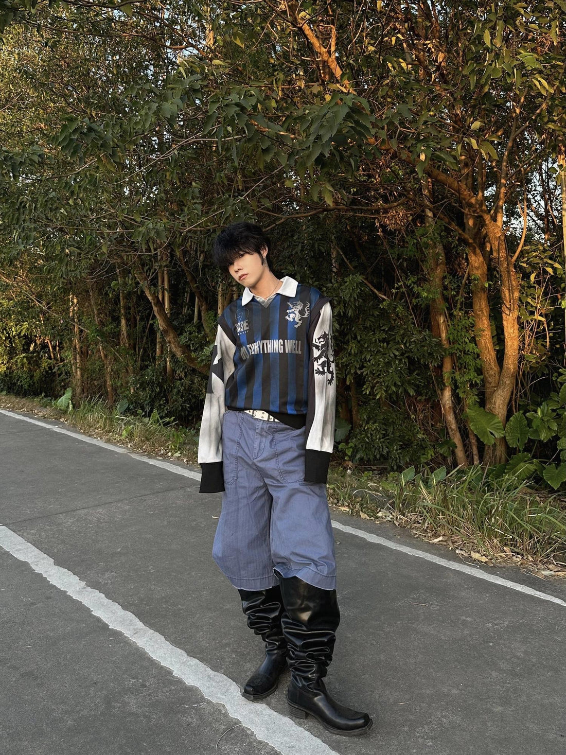 DETW onLine Distressed Patchwork Mesh Geometric Print Women&