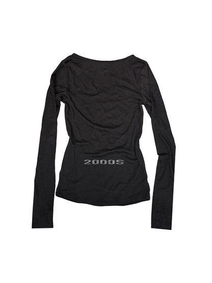 DETW onLine Double Gun Slogan Print V-neck Women&
