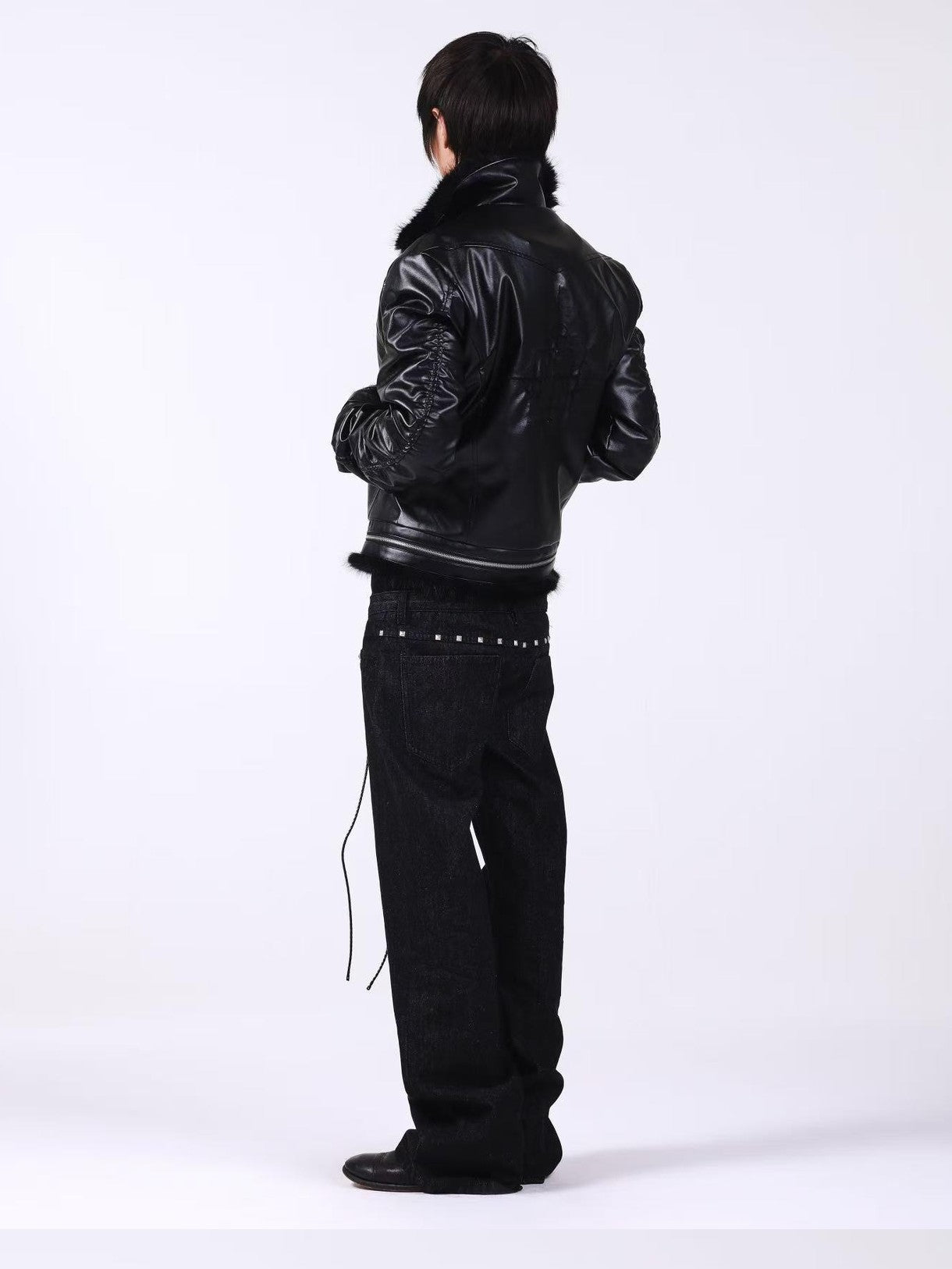 DETW onLine Embroidered Patchwork Fur Bomber Metal Hardware Women&