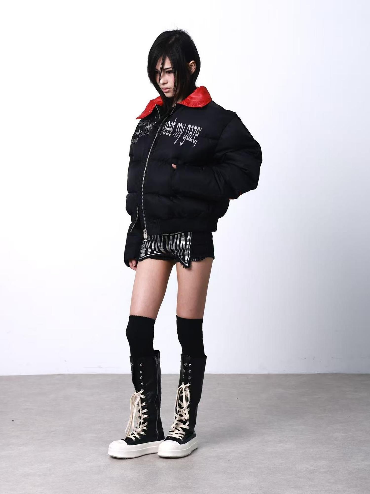 DETW onLine Embroidered Red Star Armored Curved Blade Sleeve Women&
