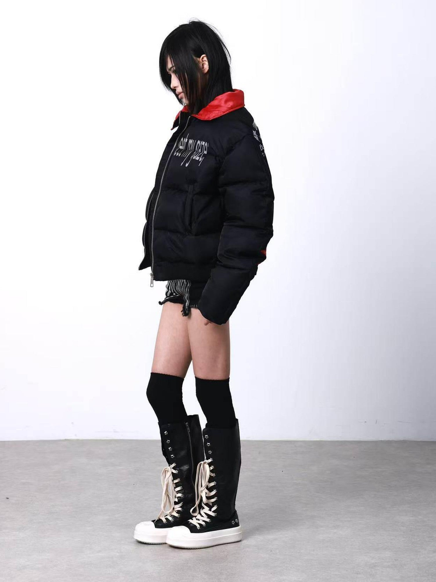 DETW onLine Embroidered Red Star Armored Curved Blade Sleeve Women&