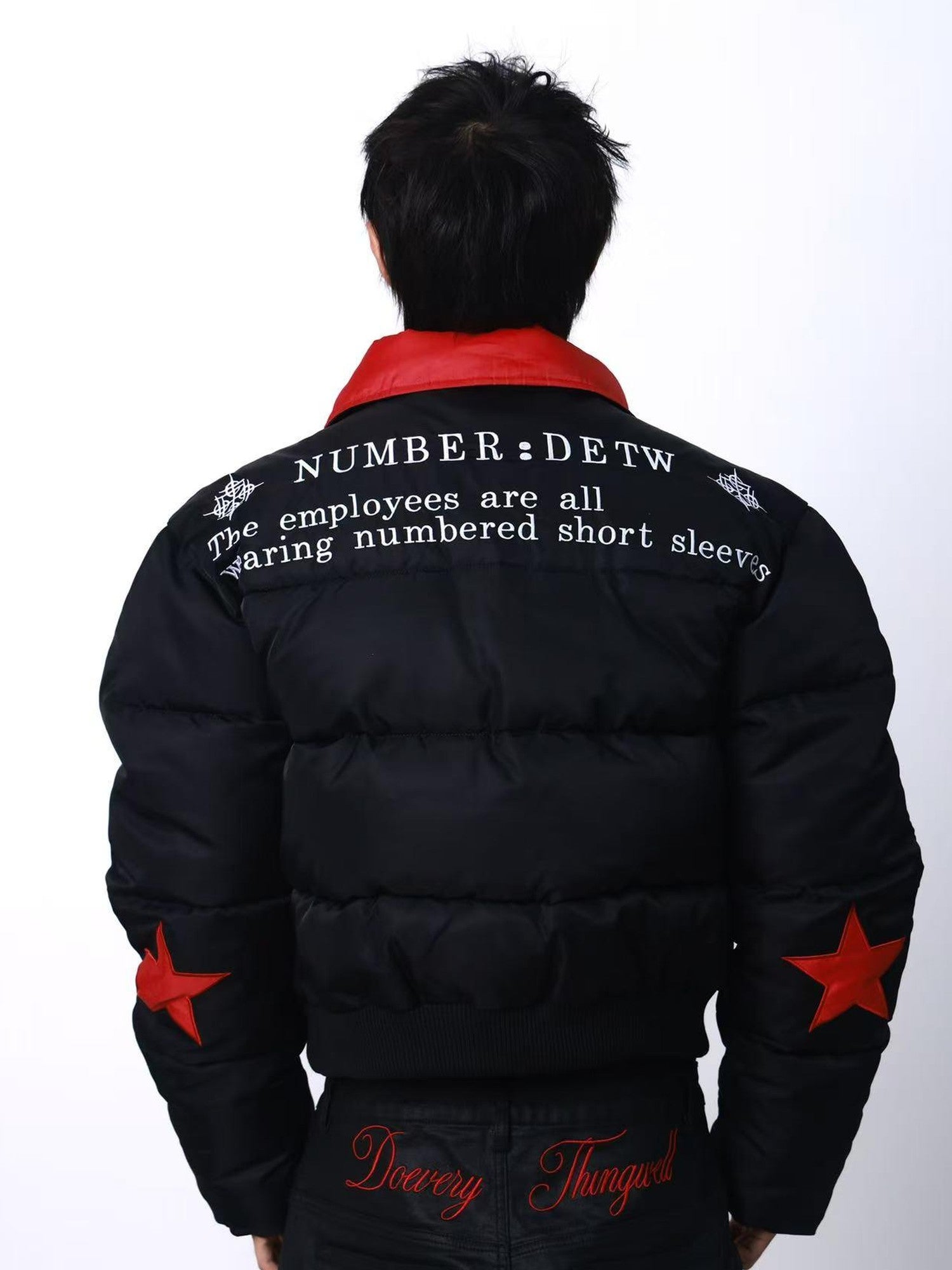 DETW onLine Embroidered Red Star Armored Curved Blade Sleeve Women&