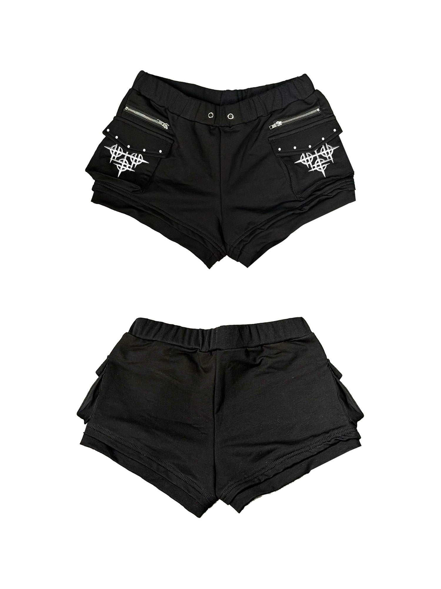 DETW onLine Embroidered Zipper Rivet 3d Pocket Women&