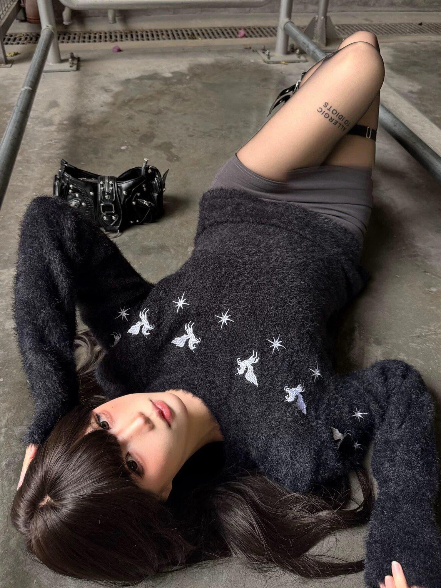 DETW onLine Five Star Leather Patch Rivet Shoulder Embroidered Women&