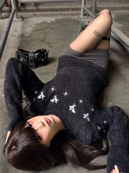 DETW onLine Five Star Leather Patch Rivet Shoulder Embroidered Women&