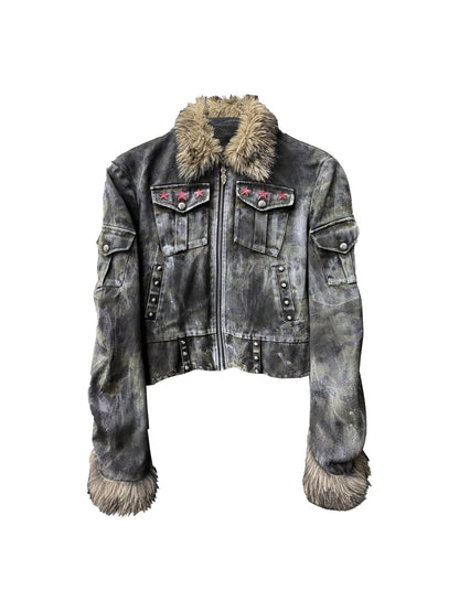 DETW_onLine_Frosted_Camo_Distressed_Studded_Fur_Collar_Women&