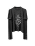 DETW_onLine_Gemini_Cat_Print_Metal_Stud_Fake_Layer_Women&