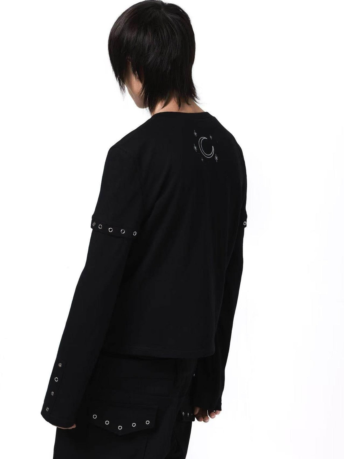 DETW onLine Gemini Cat Print Metal Stud Fake Layer Women&