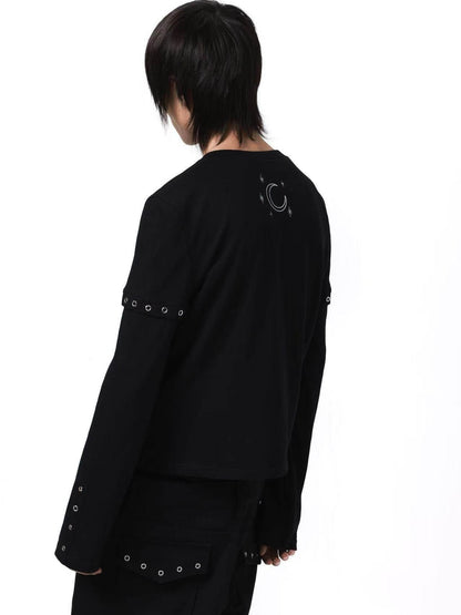 DETW onLine Gemini Cat Print Metal Stud Fake Layer Women&