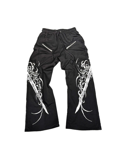 DETW onLine Gothic Silver Foil Drawstring Zip Women&