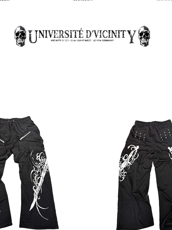 DETW onLine Gothic Silver Foil Drawstring Zip Women&