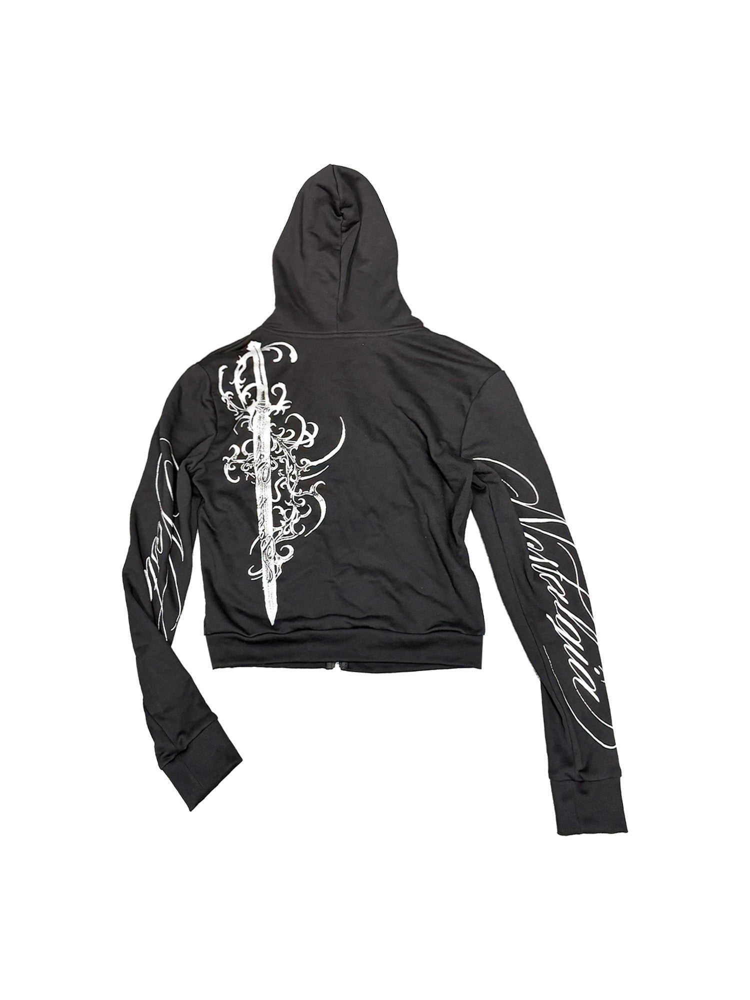 DETW onLine Gothic Silver Sword Foil Print Short Women&