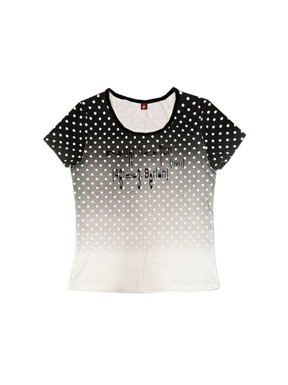 DETW_onLine_Gradient_Polka_Dot_Slogan_Print_Slim_Fit_Women&