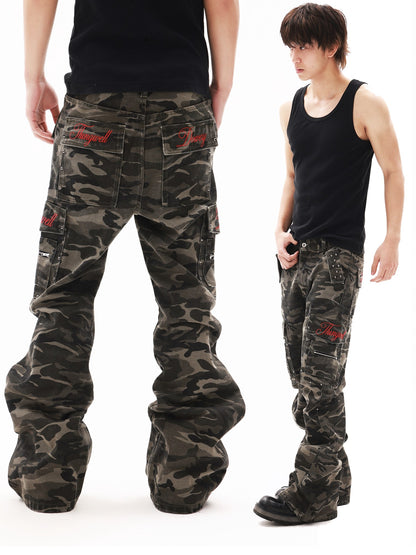 DETW onLine Green Camo Rivet Embroidered Cargo Women&