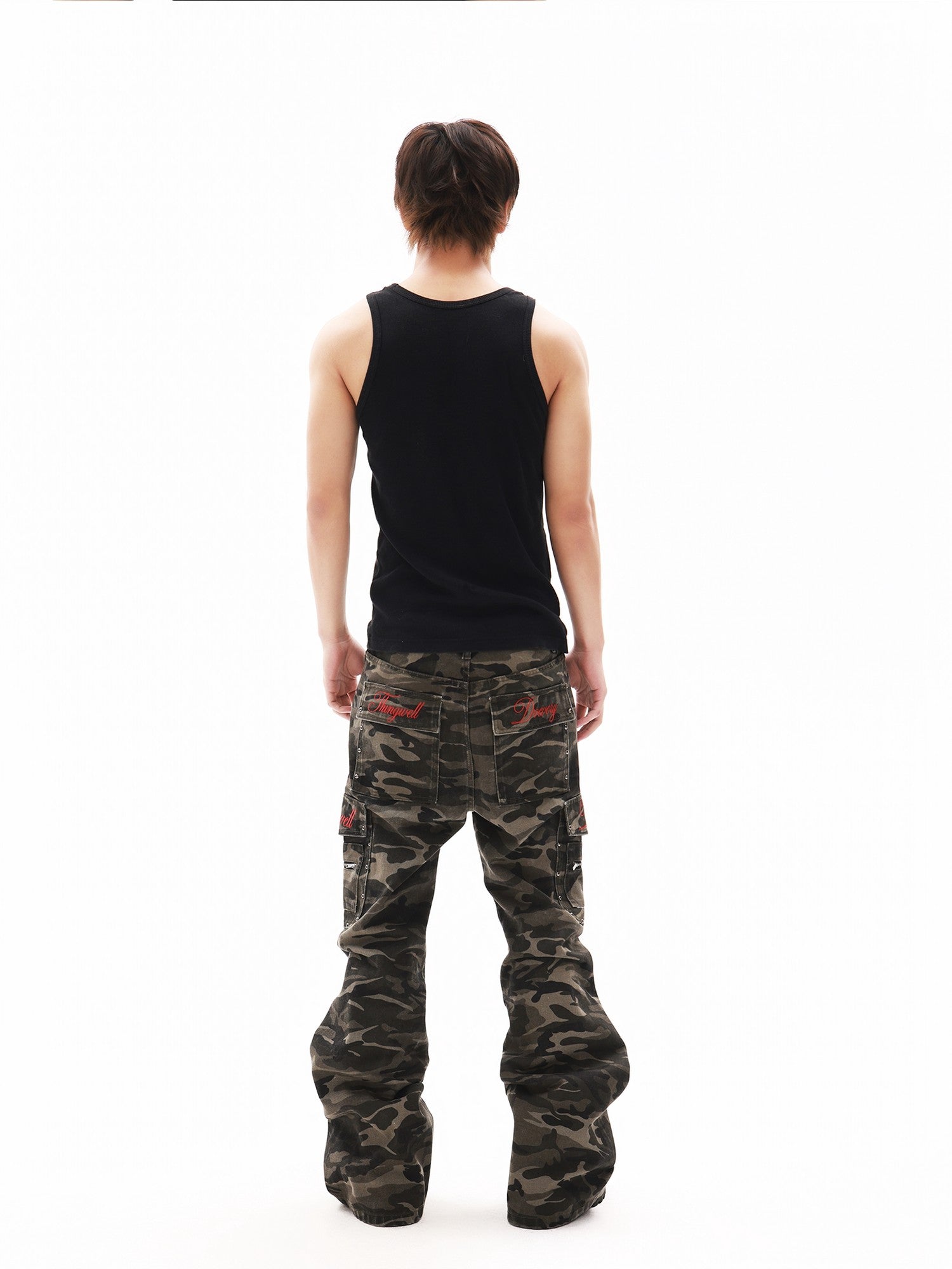 DETW onLine Green Camo Rivet Embroidered Cargo Women&