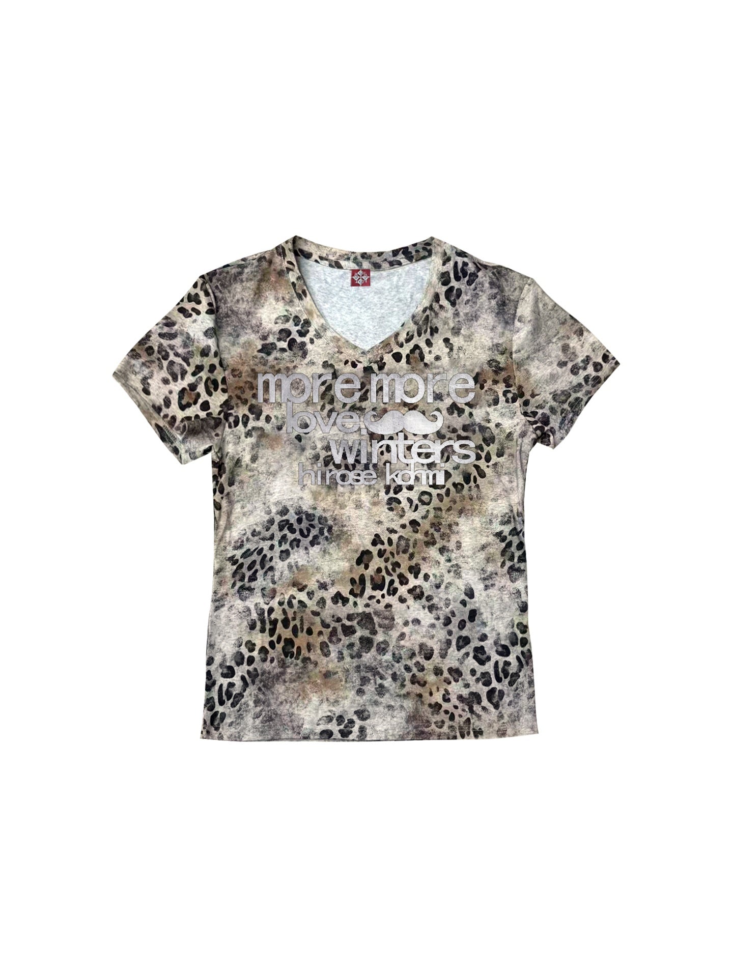 DETW_onLine_Leopard_Foil_Slogan_V-neck_Set_Shoulder_Women&