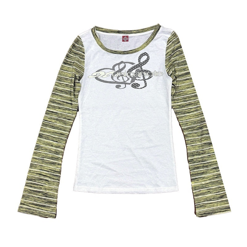 DETW_onLine_Music_Note_Polka_Dot_Digital_Print_Stripe_Panel_Women&
